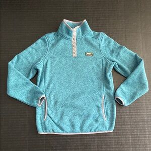 L.L. Bean Teal Heather Sweater Fleece Pullover